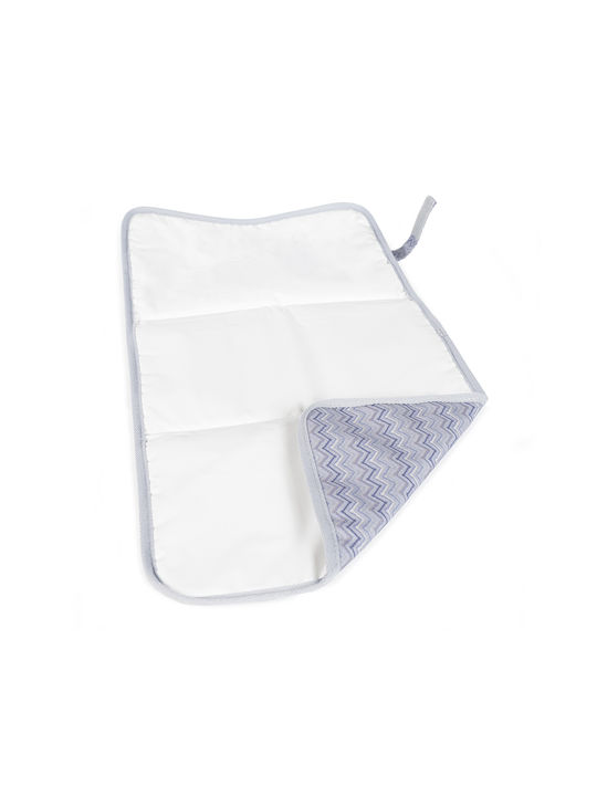 Walking Mum Pad Portabil De Schimbare Zigzag Din Material Gri/Albastru 33x66cm