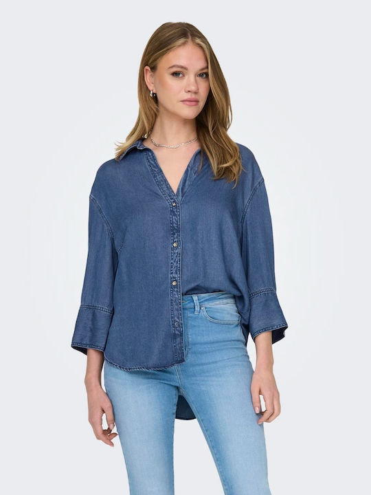 Only Women's Long Sleeve Shirt Blue