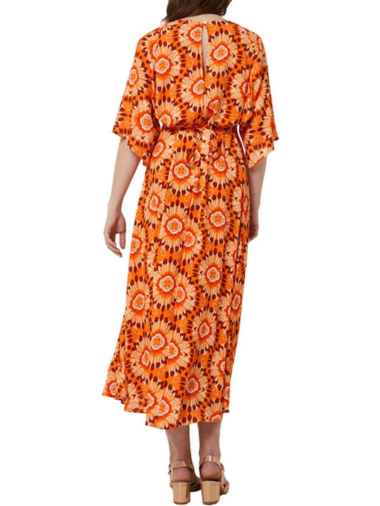 C'est Beau La Vie Maxi Shirt Dress Dress Orange