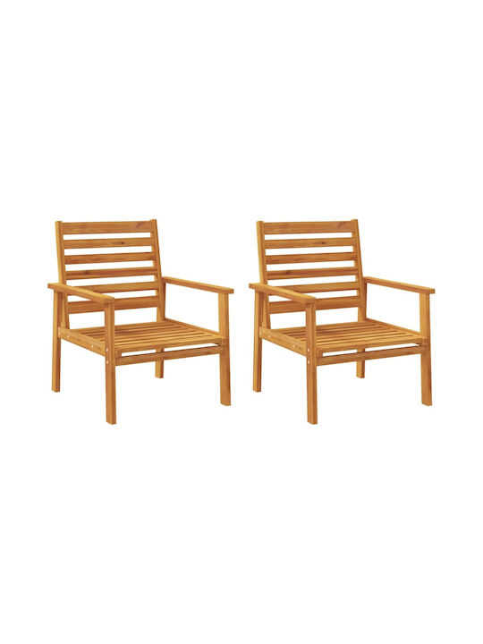 Outdoor Armchair Wooden Acacia 2pcs 55x54x81cm