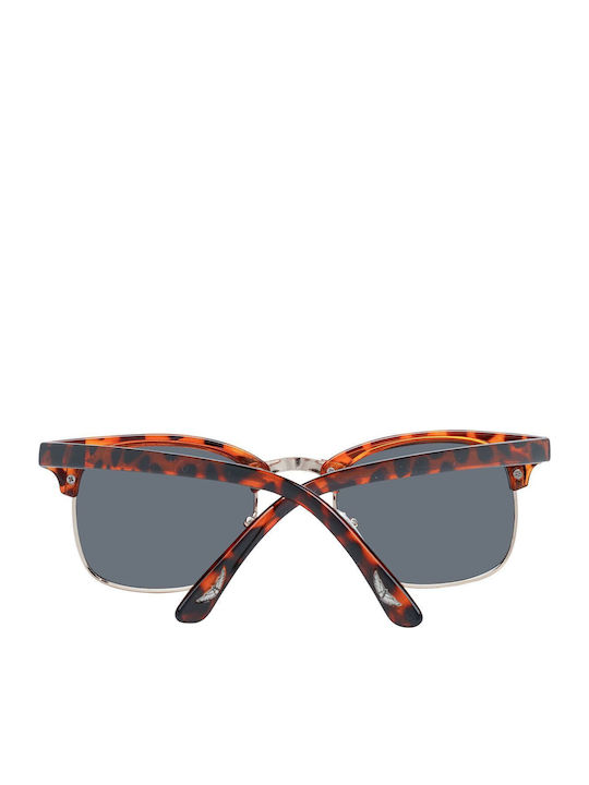 Aviator Unisex Sunglasses with Brown Tartaruga Frame and Gray Lens