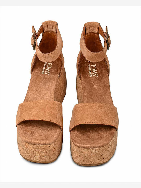 Toms Women's Platform Shoes Brown