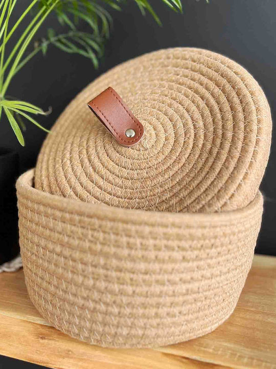 Storage Basket Fabric with Lid 23x12.5cm 1pcs