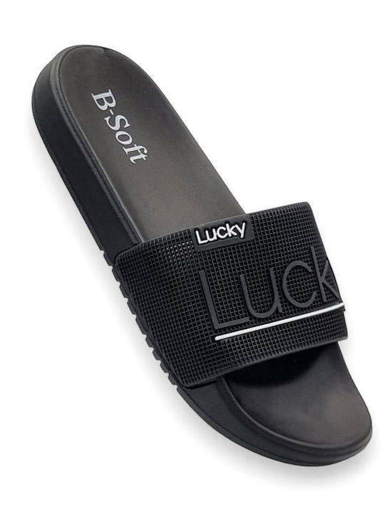 Men's Black Slides 217/3012_MΑΥΡΟ