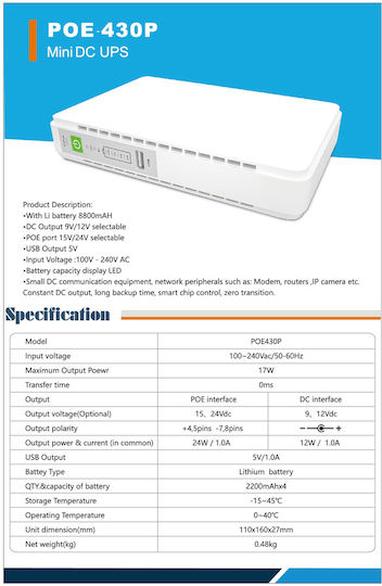 UPS-30-PoE-430 Mini 30W