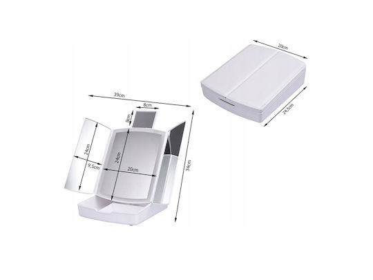Portable White Mirror Makeup Makeup Light 5x Magnification Usb Cable Battery Aria Trade