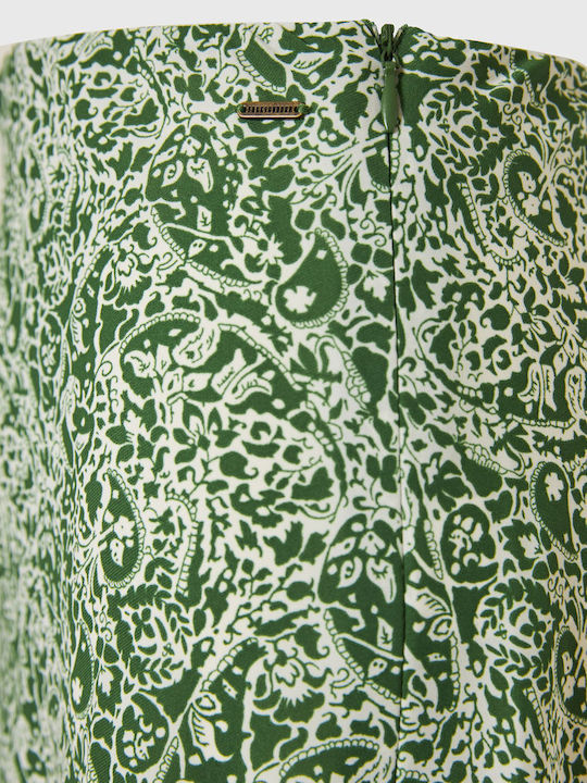 High-waisted Midi Skirt Green