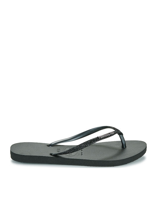 Slim Glitter II Flip Flops in Black Colour
