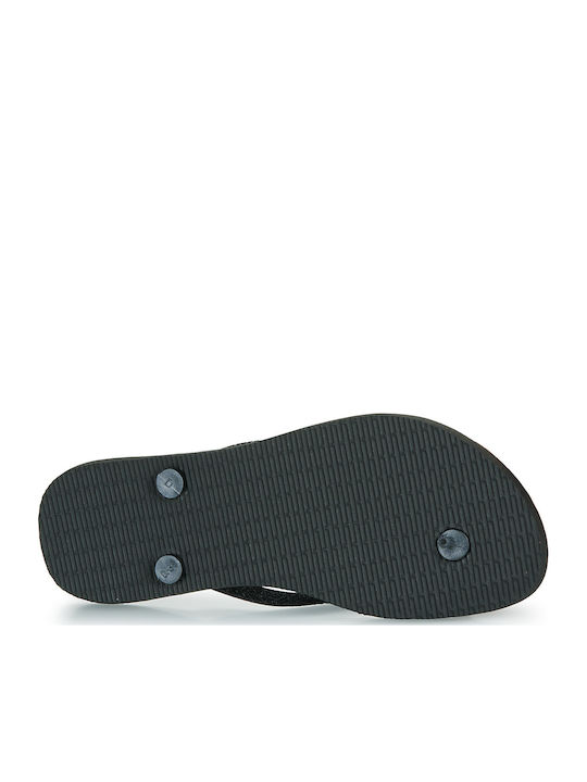 Slim Glitter II Flip Flops in Black Colour