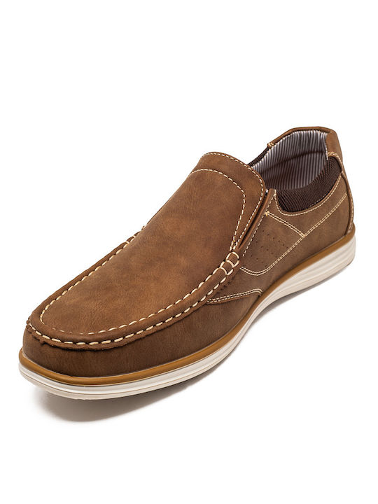 Voi & Noi Men's Boat Shoes Tabac Brown