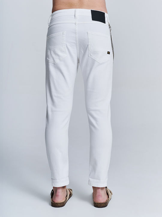 Nollan Men's Elastic Jeans Pants with Slim Tapered Fit White 5-819.211.P9.051.N0024