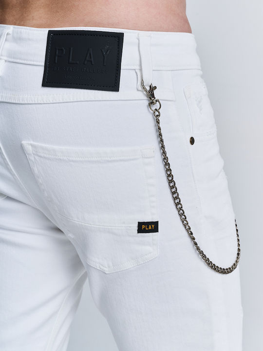 Nollan Men's Elastic Jeans Pants with Slim Tapered Fit White 5-819.211.P9.051.N0024