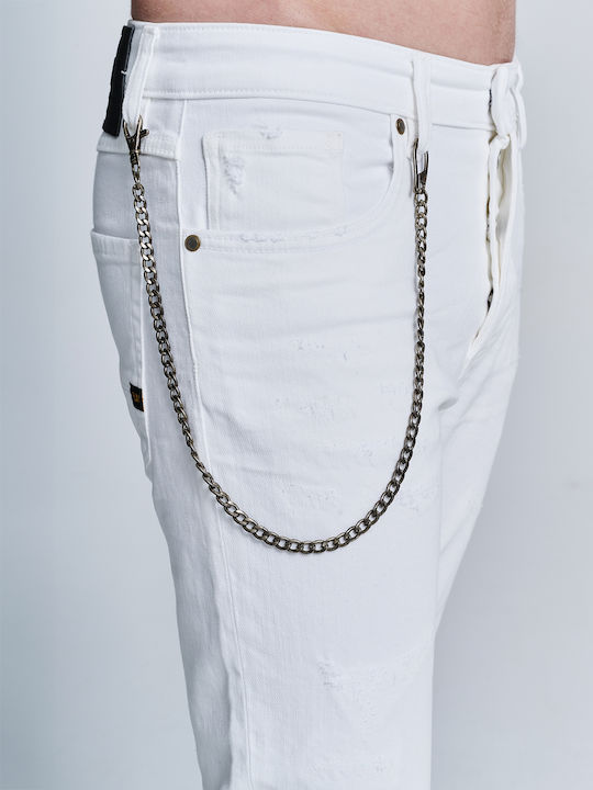 Nollan Men's Elastic Jeans Pants with Slim Tapered Fit White 5-819.211.P9.051.N0024