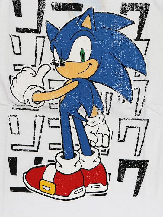 Sega Sonic T-shirt Λευκό Βαμβακερό