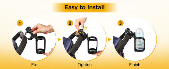 Uncle George Ποτηριού Bicycle Bottle Holder Compatible for General Purpose Stroller, Scooter, Skateboard 15x6.5cm