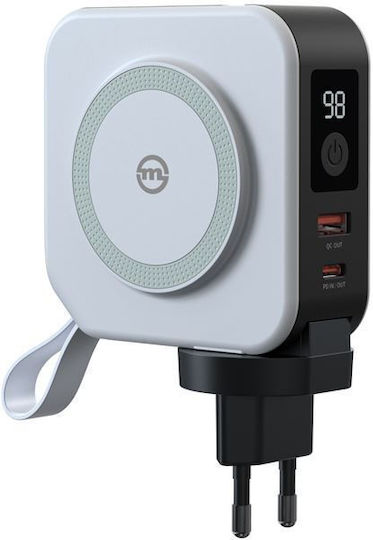PBT-02L MagSafe Power Bank 10000mAh 20W mit USB-A Ausgangsanschlüsse und USB-C Ausgangsanschlüsse Power Delivery / Schnellladung Schwarz