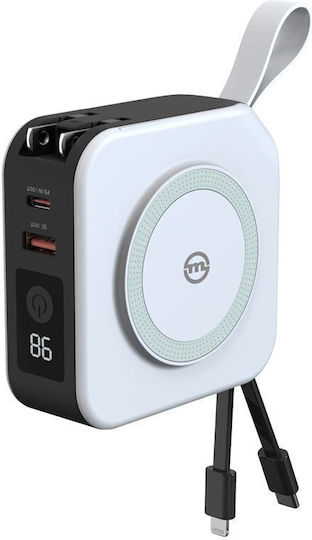 PBT-02L MagSafe Power Bank 10000mAh 20W mit USB-A Ausgangsanschlüsse und USB-C Ausgangsanschlüsse Power Delivery / Schnellladung Schwarz