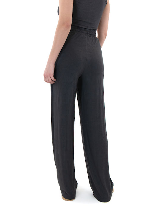 Zoya Women's High-waisted Fabric Trousers in Straight Line Ανθρακι (145-845-093-anthracite)