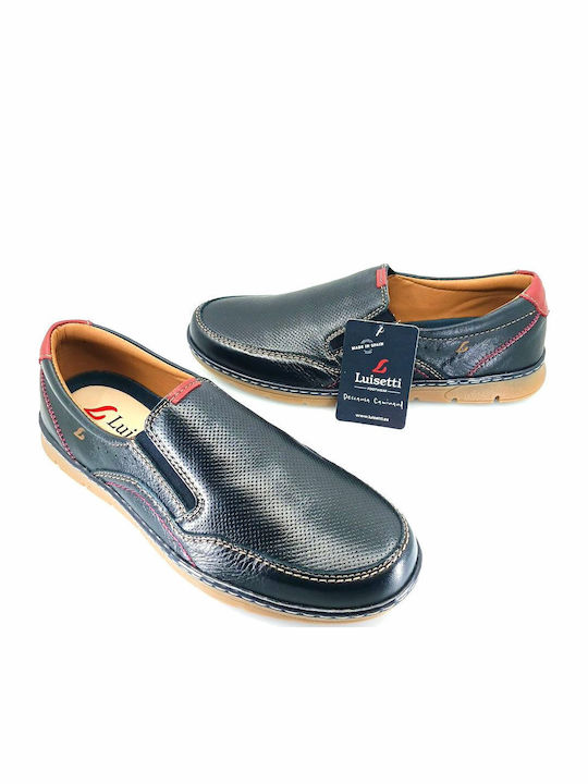 Δερμάτινα Ανδρικά Slip-On Μπλε