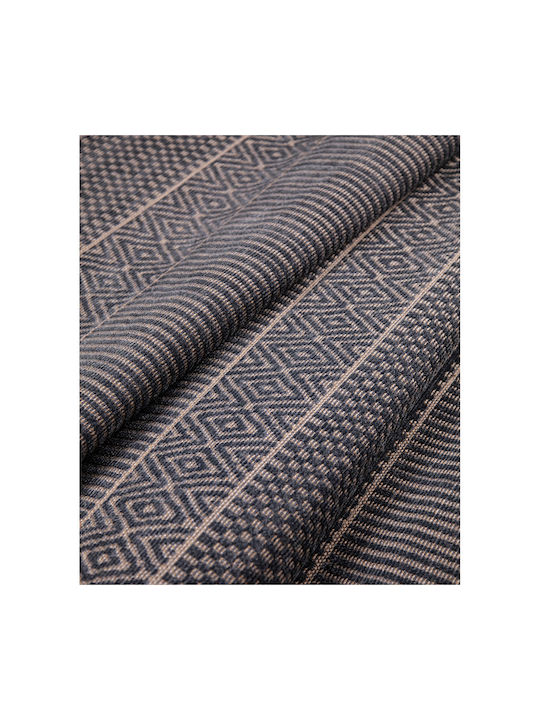 Rug Rectangular Summer from Jute with Fringes Charcoal