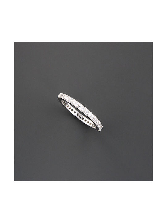 Ios Women's Silver Eternity Ring with Zircon