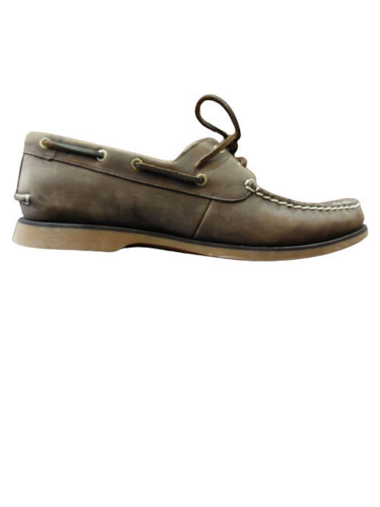 Clarks Δερμάτινα Ανδρικά Μοκασίνια σε Καφέ Χρώμα