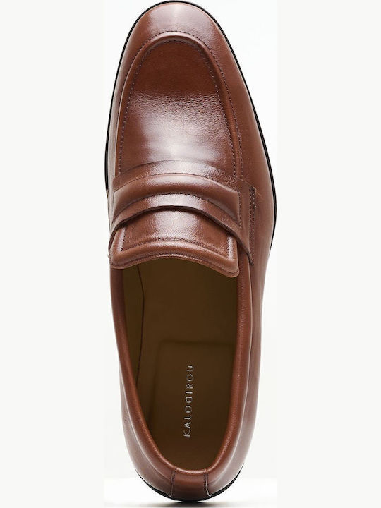 Δερμάτινα Ανδρικά Loafers σε Ταμπά Χρώμα