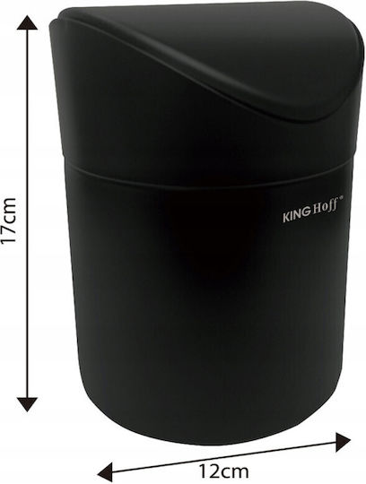 KING Hoff Coș de Gunoi din Oțel Inoxidabil Negru 1.8lt 1buc KING Hoff Coș de Gunoi din Oțel Inoxidabil Negru 1.8lt 1buc