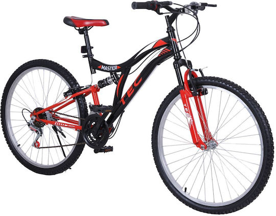 TEC Master 24" Черно/червено Колело Планински Велосипед с 21 Скорости