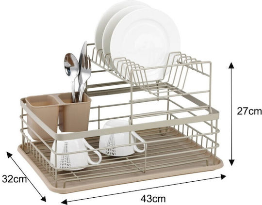 KING Hoff Metallisches Beige Spülbeckenablauf 43x32x27cm