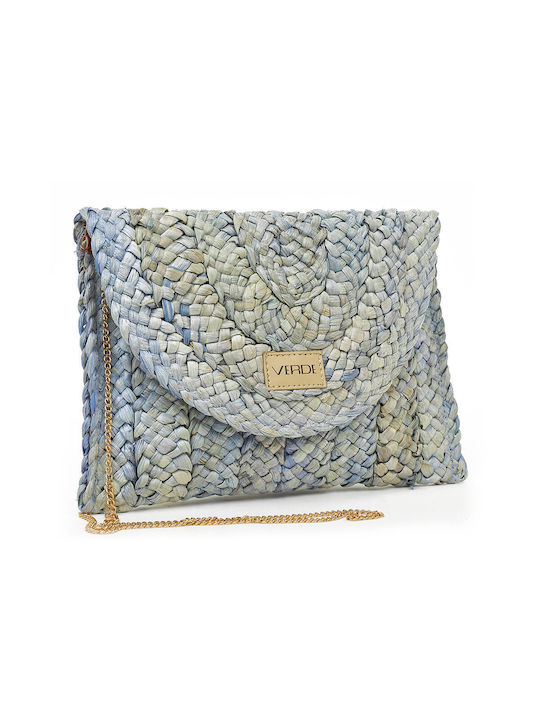 Verde Straw Beach Bag Blue