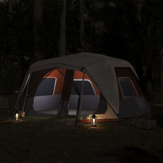 vidaXL Καλοκαιρινή Σκηνή Camping Πορτοκαλί για 10 Άτομα 443x437x229εκ.