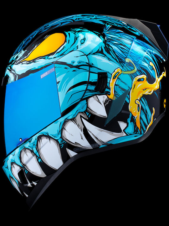Icon Face Airform Mips Manik'rr Light Blue Κράνος Μηχανής Full Face DOT / ECE 22.05 με Sunvisor