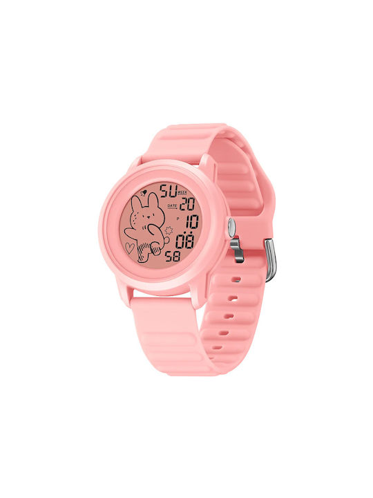 Skmei Kids Digital Watch with Rubber/Plastic Strap Pink