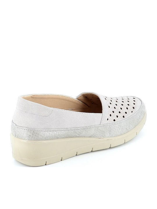 Anatomische Damen Slip-Ons Leder Grau