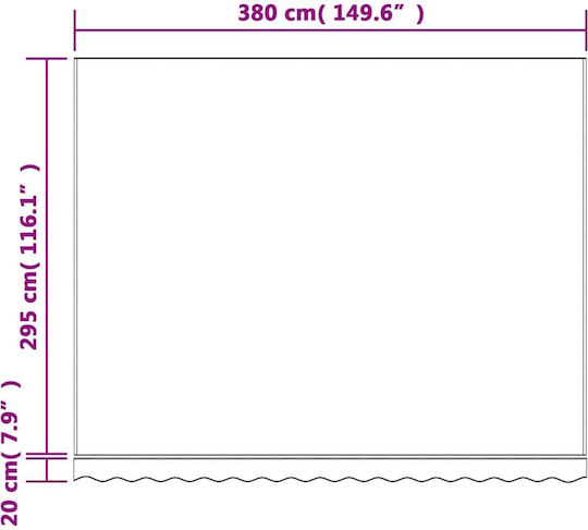 vidaXL Τεντόπανο Πολύχρωμο με Επίστρωση PU 3x4m