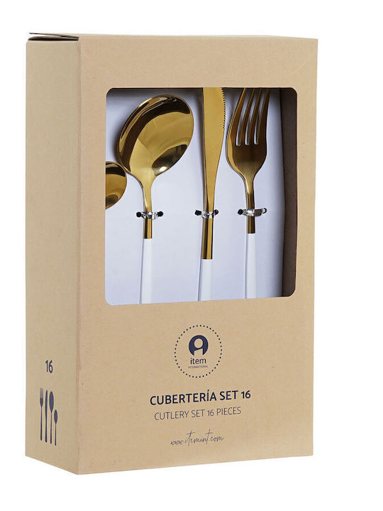 DKD Home Decor Set de Tacâmuri Inoxidabil Albe 24buc