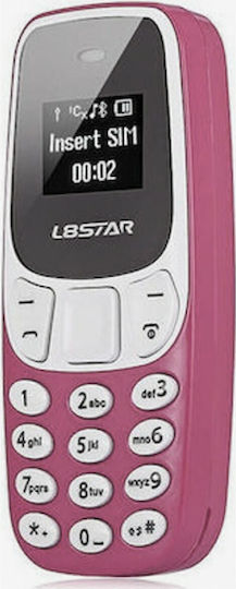 L8STAR BM10 Mini Dual SIM Κινητό με Κουμπιά Ροζ