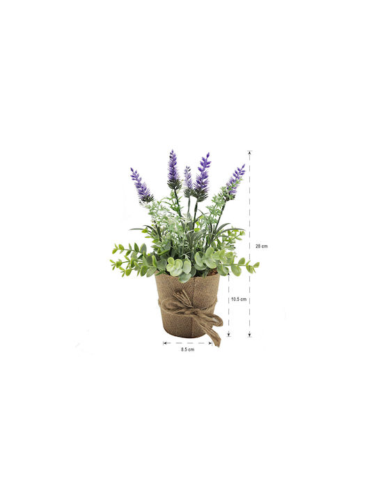 Artificial Plant in Small Pot Lavender Green 28cm Home & Camp