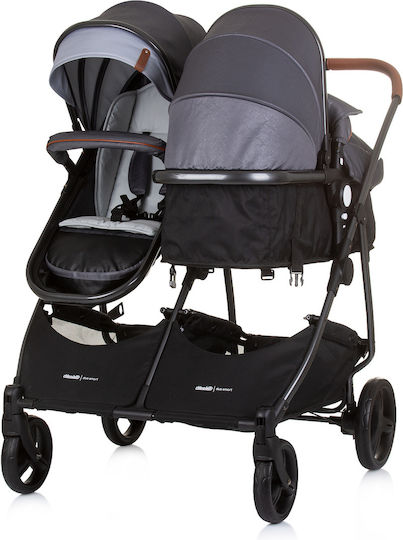 Chipolino Duo Smart Reglabil Cărucior dublu Potrivit pentru Nou-născut Gri argintiu 12.2kg