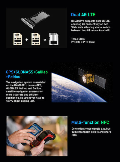 BlackView BV6200 Pro Dual SIM (6/128GB) Ανθεκτικό Smartphone Μαύρο