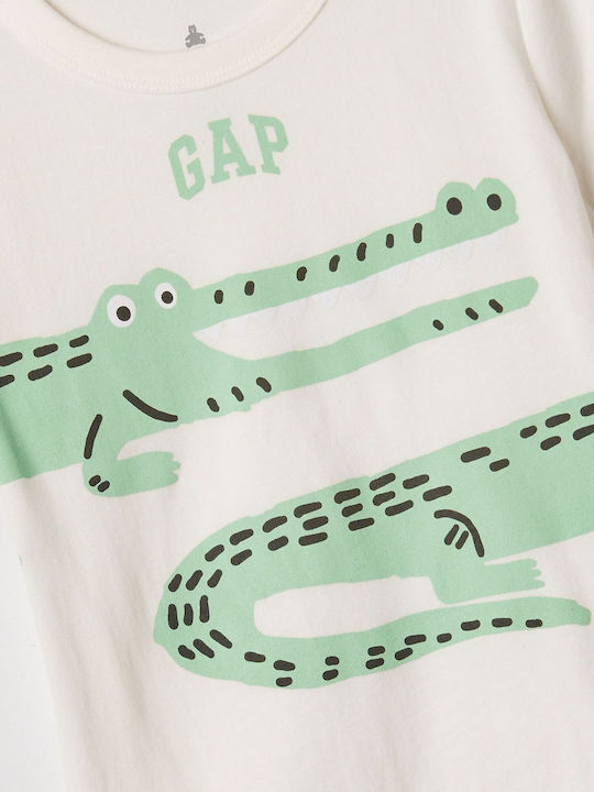 GAP Kids Blouse Short Sleeve White Graphic