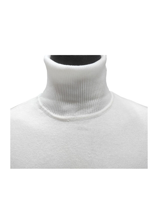 Men's Turtleneck Sweater - Fine Knit - Slim Fit - White