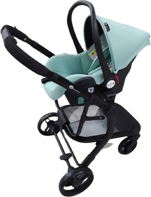 Beboulino Aveiro Verstellbar 3 in 1 Baby Kinderwagen Geeignet für Neugeborene Grey Mint