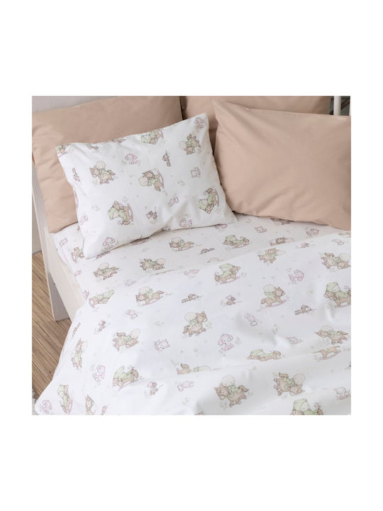 Borea Rocking Horse Baby Sheets Set Crib Cotton Mint Green 120x160cm Borea Rocking Horse Baby Sheets Set Crib Cotton Mint Green 120x160cm