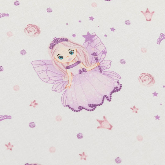 Borea Fairy Baby Sheets Set Crib Cotton Lilac 120x160cm 3pcs