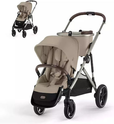 Cybex Gazelle S Kinderwagen Geeignet für Neugeborene Beige Taupe Frame