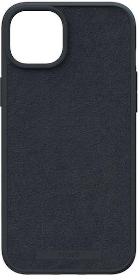 Njord Suede Задна корица Пластмаса 2мм Черен (iPhone 15 Plus)