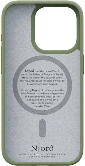 Njord Suede Back Cover Plastic 2mm Kaki (iPhone 15 Pro)