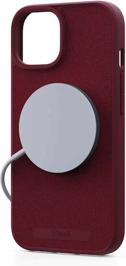 Njord Suede Back Cover Plastic 2mm Roșu (iPhone 15 Plus / 16 Plus)